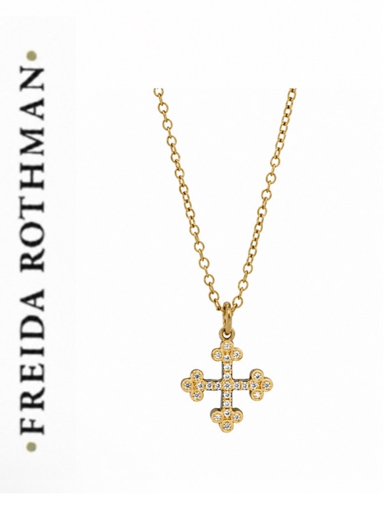 Freida Rothman Jewelry - Freida Rothman Cross Necklace 925 Sterling Silver over 14k Gold